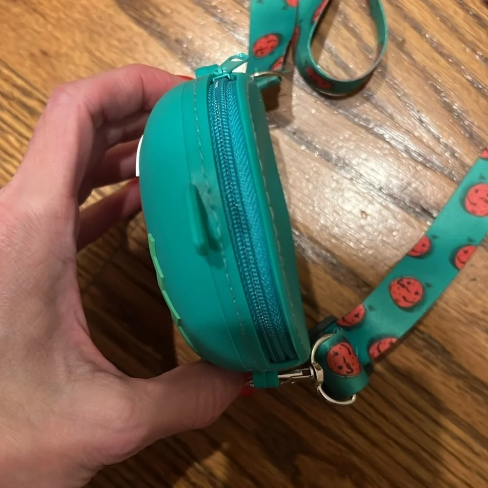 Watermelon silicone crossbody purse with detachable strap. New!